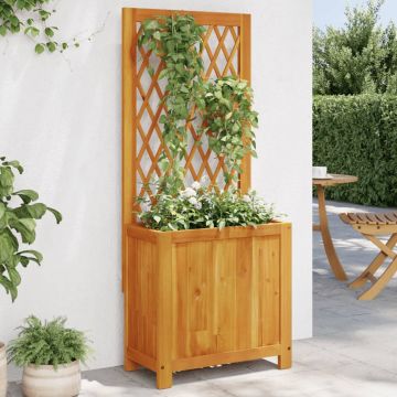 Gossi jardiniera cu spalier, 55x29,5x132 cm, lemn masiv acacia