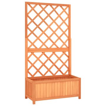 Gossi jardiniera cu spalier, maro, 70x30x135 cm, lemn masiv brad