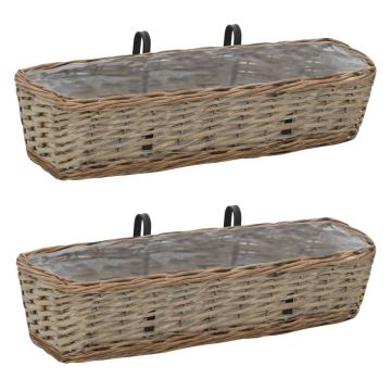 Gossi jardiniera de balcon, 2 buc., 60 cm, rachita cu captuseala pe