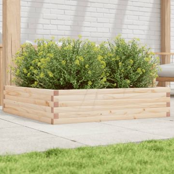Gossi jardiniera de gradina, 100x100x23 cm, lemn masiv de pin