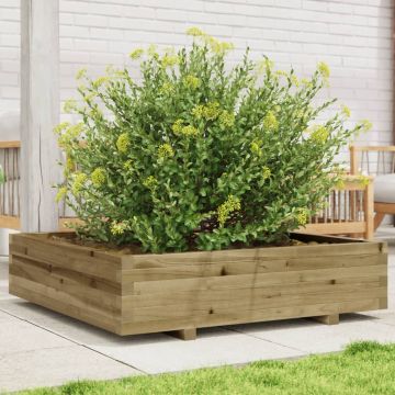 Gossi jardiniera de gradina, 100x100x26,5 cm, lemn de pin impregnat
