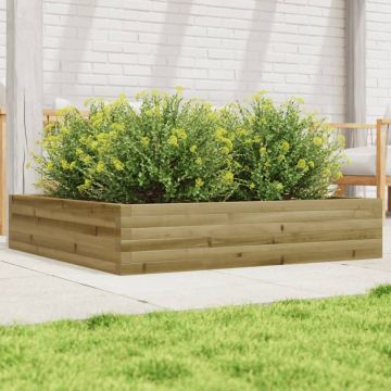 Gossi jardiniera de gradina, 110x110x23 cm, lemn de pin impregnat