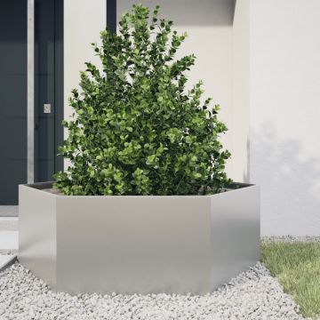 Gossi jardiniera de gradina 138x120x45 cm otel inoxidabil hexagonal