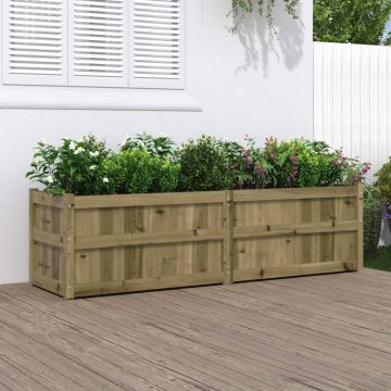 Gossi jardiniera de gradina, 180x50x50 cm, lemn de pin impregnat