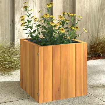 Gossi jardiniera de gradina, 25x25x25 cm, lemn masiv de acacia