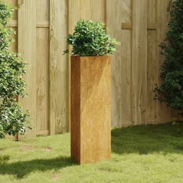 Gossi jardiniera de gradina, 30x26x75 cm, otel corten