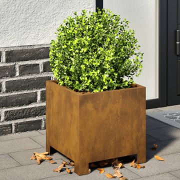 Gossi jardiniera de gradina, 30x30x30 cm, otel corten