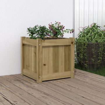 Gossi jardiniera de gradina, 40x40x40 cm, lemn de pin tratat