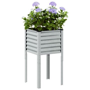 Gossi jardiniera de gradina, 45x45x88 cm, otel galvanizat