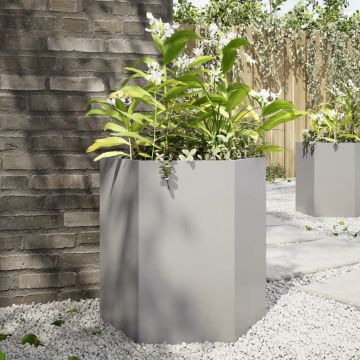 Gossi jardiniera de gradina 46x40x45 cm otel inoxidabil hexagonal