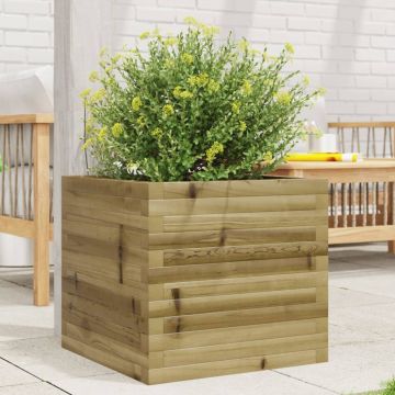 Gossi jardiniera de gradina, 50x50x45,5 cm, lemn de pin impregnat