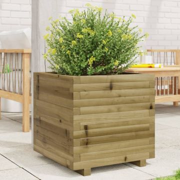 Gossi jardiniera de gradina, 50x50x49,5 cm, lemn de pin impregnat