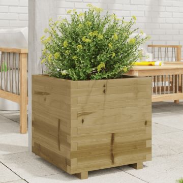 Gossi jardiniera de gradina, 50x50x49,5 cm, lemn de pin impregnat