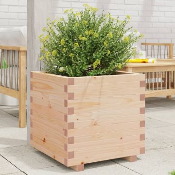 Gossi jardiniera de gradina, 50x50x49,5 cm, lemn masiv de pin