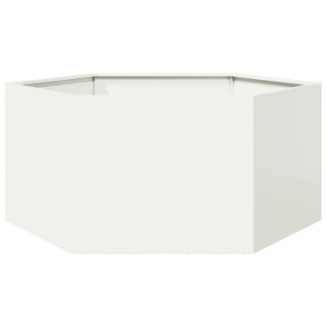 Gossi jardiniera de gradina alb 104x90x45 cm otel hexagonal