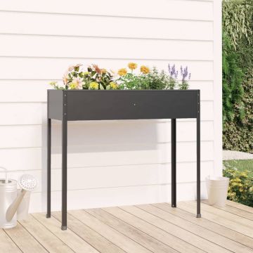 Gossi jardiniera de gradina antracit 100,5x40,5x90 cm otel galvanizat
