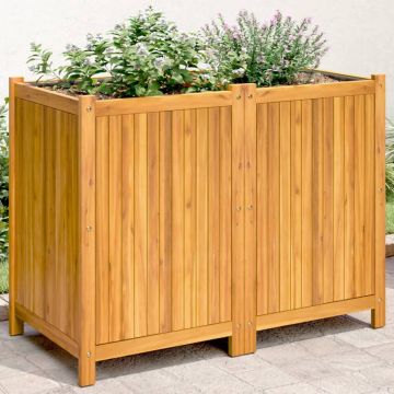 Gossi jardiniera de gradina cu captuseala, 100x50x75 cm, lemn acacia