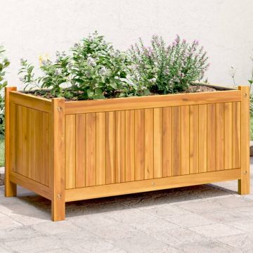 Gossi jardiniera de gradina cu captuseala, 80x42x40 cm, lemn acacia