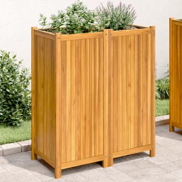 Gossi jardiniera de gradina cu captuseala, 84x42x100 cm, lemn acacia