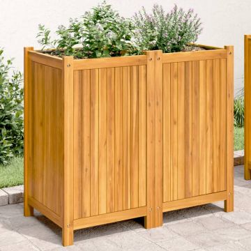 Gossi jardiniera de gradina cu captuseala, 84x42x75 cm, lemn acacia