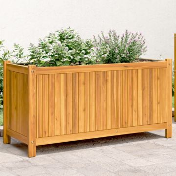 Gossi jardiniera de gradina cu captuseala, 99,5x38x50 cm, lemn acacia