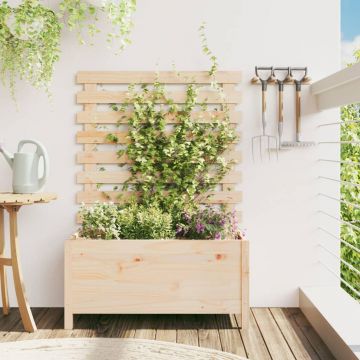 Gossi jardiniera de gradina cu raft, 79x39,5x114 cm, lemn masiv pin