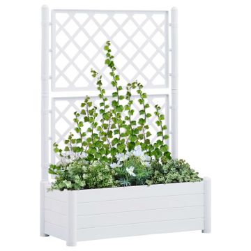 Gossi jardiniera de gradina cu spalier, alb, 100 x 43 x 142, pp