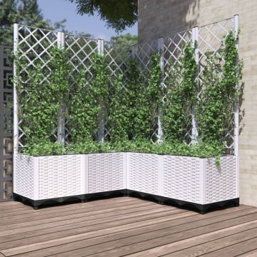 Gossi jardiniera de gradina cu spalier, alb, 120x120x136 cm pp