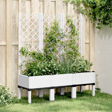 Gossi jardiniera de gradina cu spalier, alb, 120x40x142 cm pp