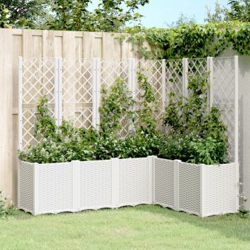 Gossi jardiniera de gradina cu spalier, alb, 160x120x140 cm pp