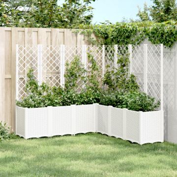 Gossi jardiniera de gradina cu spalier, alb, 160x160x140 cm pp