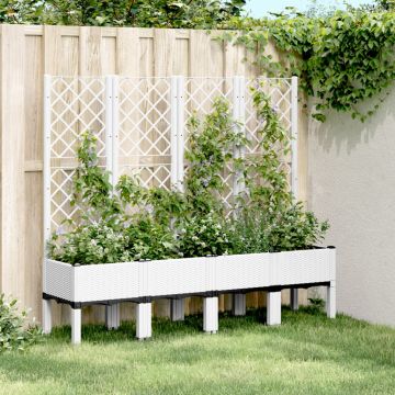 Gossi jardiniera de gradina cu spalier, alb, 160x40x142 cm, pp