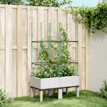 Gossi jardiniera de gradina cu spalier, alb, 80x40x142,5 cm, pp