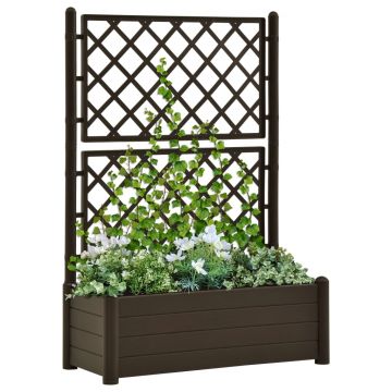 Gossi jardiniera de gradina cu spalier, cafeniu, 100 x 43 x 142 cm pp