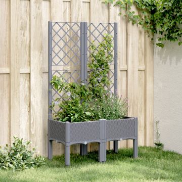 Gossi jardiniera de gradina cu spalier, gri, 80x40x142 cm, pp