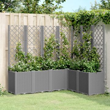 Gossi jardiniera de gradina cu spalier gri deschis 160x120x140 cm pp