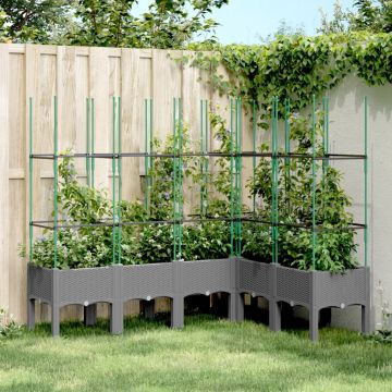 Gossi jardiniera de gradina cu spalier gri deschis 160x120x142,5cm pp