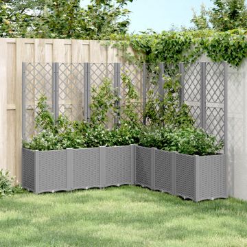 Gossi jardiniera de gradina cu spalier gri deschis 160x160x140 cm pp