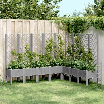 Gossi jardiniera de gradina cu spalier gri deschis 200x160x142 cm pp