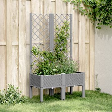 Gossi jardiniera de gradina cu spalier, gri deschis, 80x40x142 cm, pp