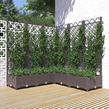 Gossi jardiniera de gradina cu spalier, maro, 120x120x121,5 cm, pp