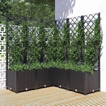 Gossi jardiniera de gradina cu spalier, maro, 120x120x136 cm, pp