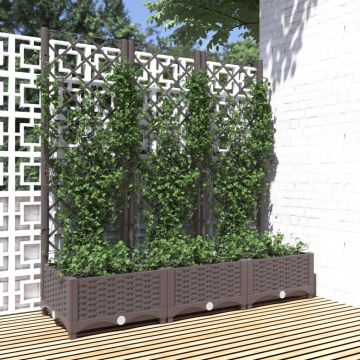 Gossi jardiniera de gradina cu spalier, maro, 120x40x121,5 cm, pp