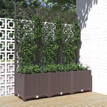 Gossi jardiniera de gradina cu spalier, maro, 120x40x136 cm, pp
