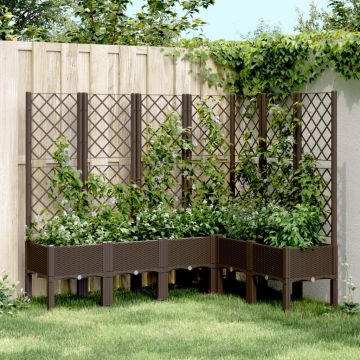 Gossi jardiniera de gradina cu spalier, maro, 160x120x142 cm, pp