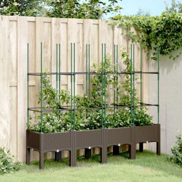 Gossi jardiniera de gradina cu spalier, maro, 160x40x142,5 cm, pp