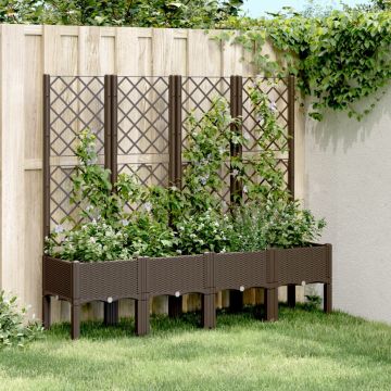 Gossi jardiniera de gradina cu spalier, maro, 160x40x142 cm, pp