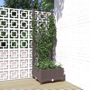 Gossi jardiniera de gradina cu spalier maro, 40x40x121,5 cm, pp