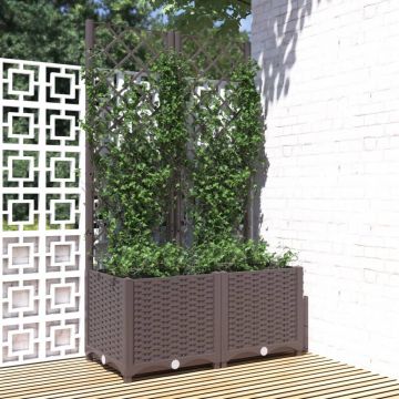 Gossi jardiniera de gradina cu spalier maro, 80x40x136 cm, pp