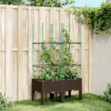 Gossi jardiniera de gradina cu spalier, maro, 80x40x142,5 cm, pp